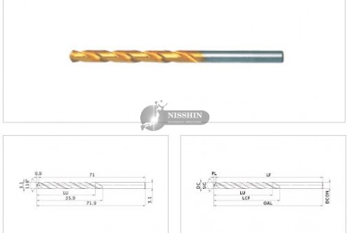 Mũi khoan phủ vàng phi 3.1