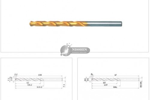 Mũi khoan phủ Tin vàng phi 7.3